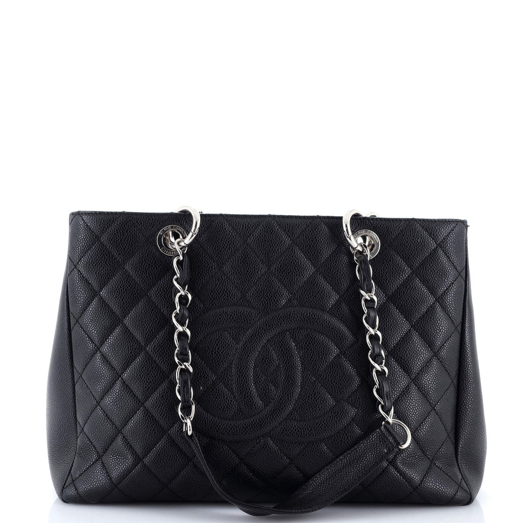 Grand Shopping Tote Quilted Caviar