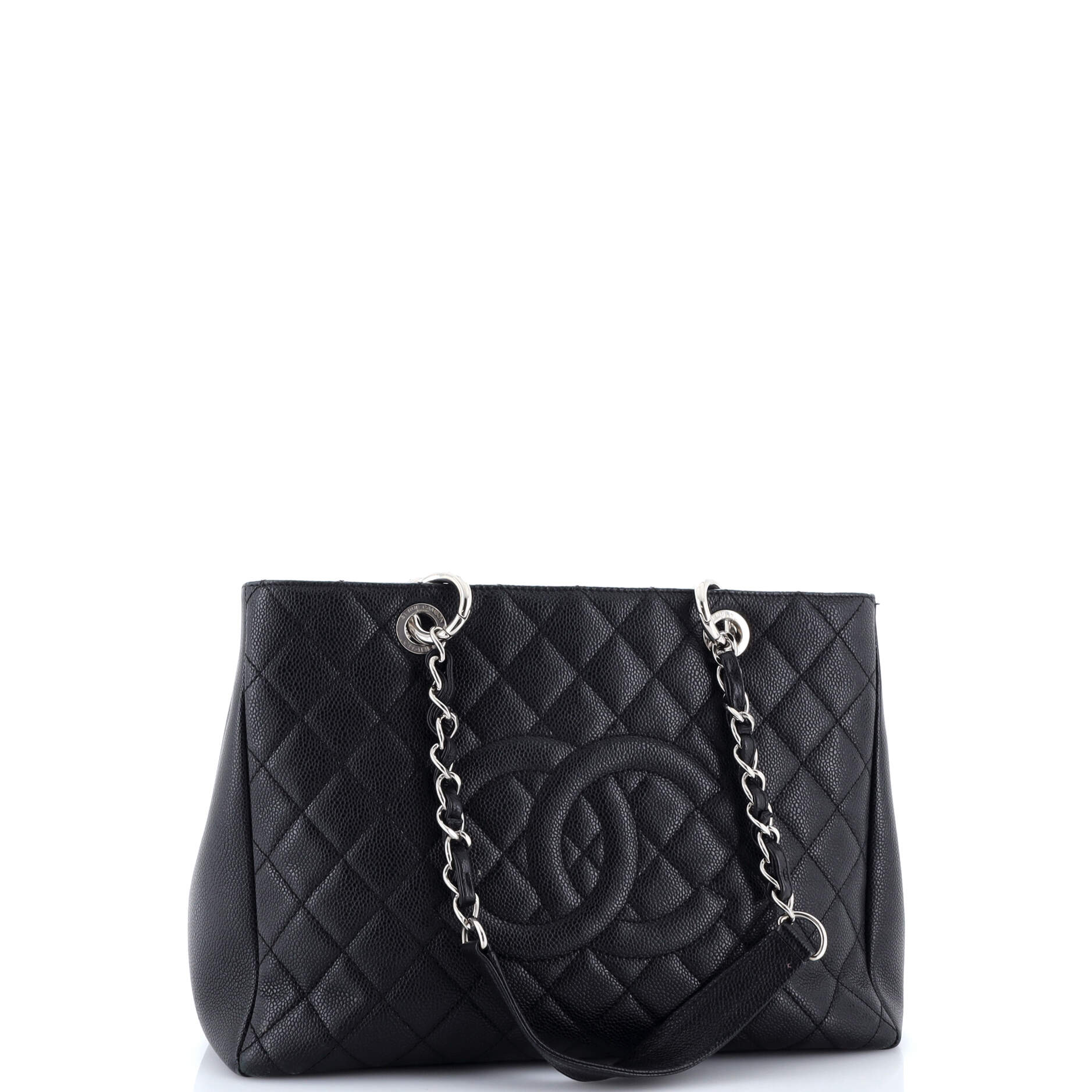 Grand Shopping Tote Quilted Caviar