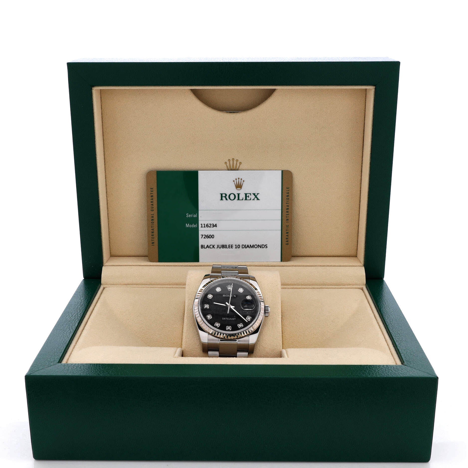 Oyster Perpetual Datejust Automatic Watch Stainless Steel and White Gold with Diamond Markers 36