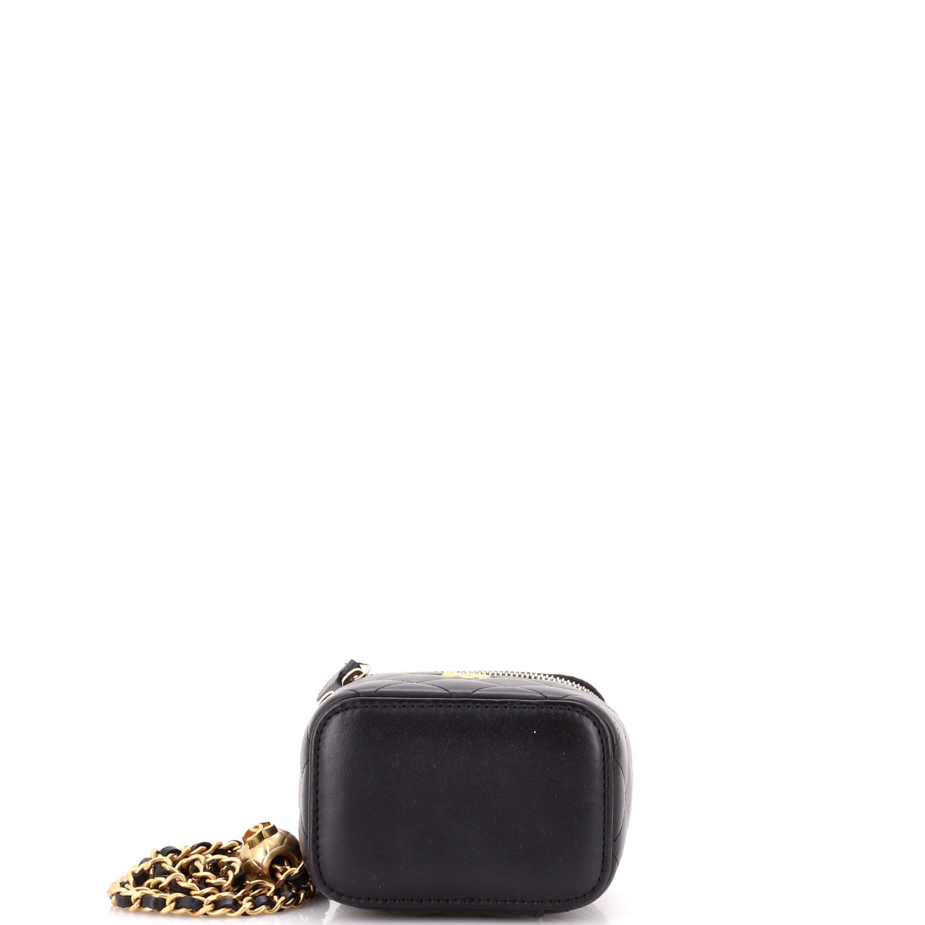Pearl Crush Vanity Case with Chain Quilted Lambskin Mini