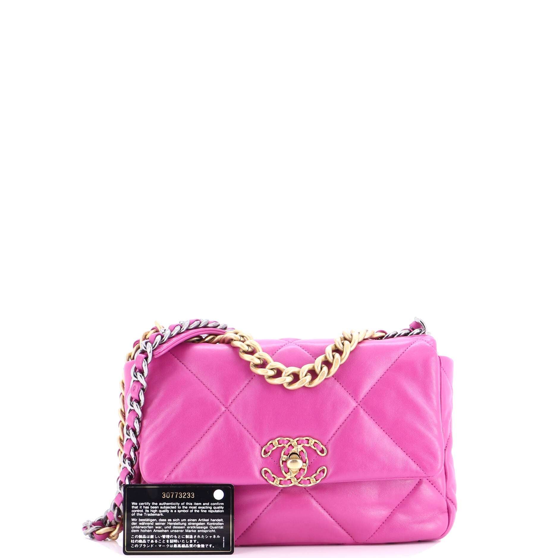 19 Flap Bag Quilted Leather Medium