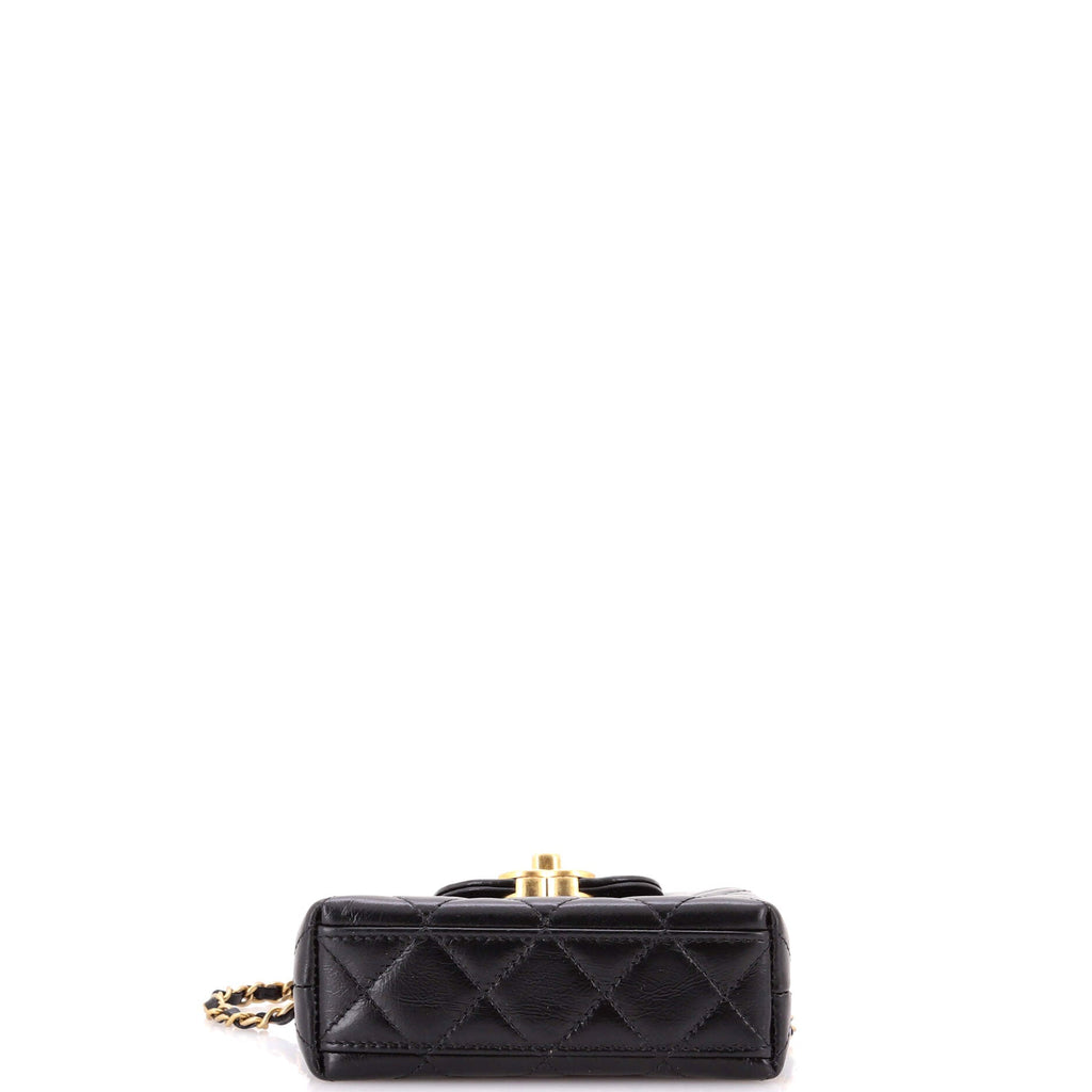 Kelly Top Handle Shopping Bag Quilted Shiny Aged Calfskin Nano