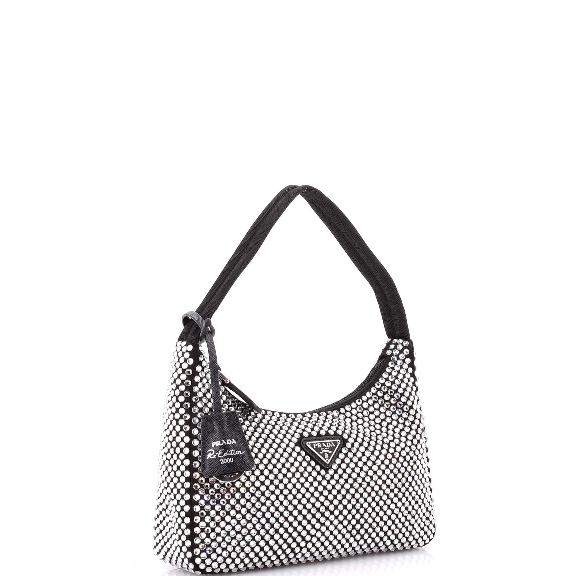 Re-Edition 2000 Hobo Crystal Embellished Satin Mini