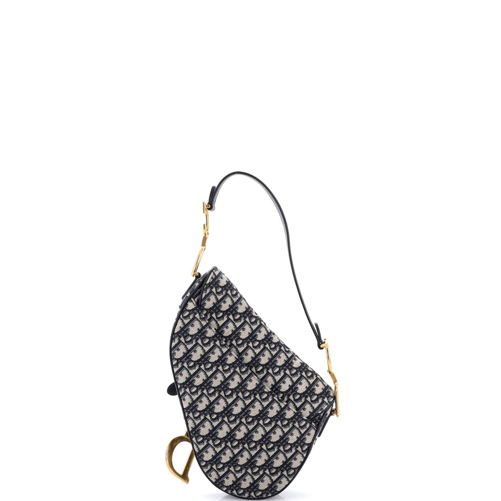 Saddle Handbag with Strap Oblique Canvas Medium
