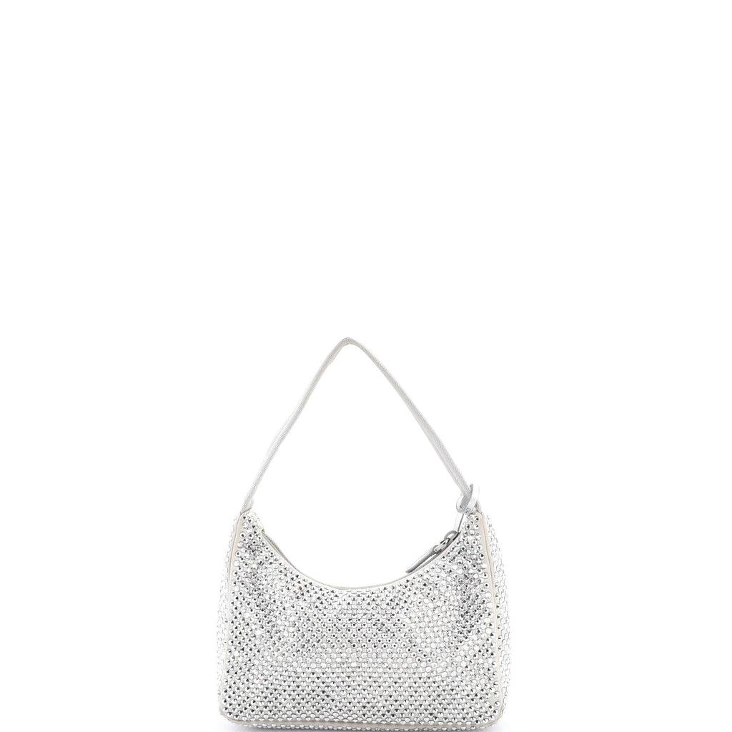 Re-Edition 2000 Hobo Crystal Embellished Satin Mini