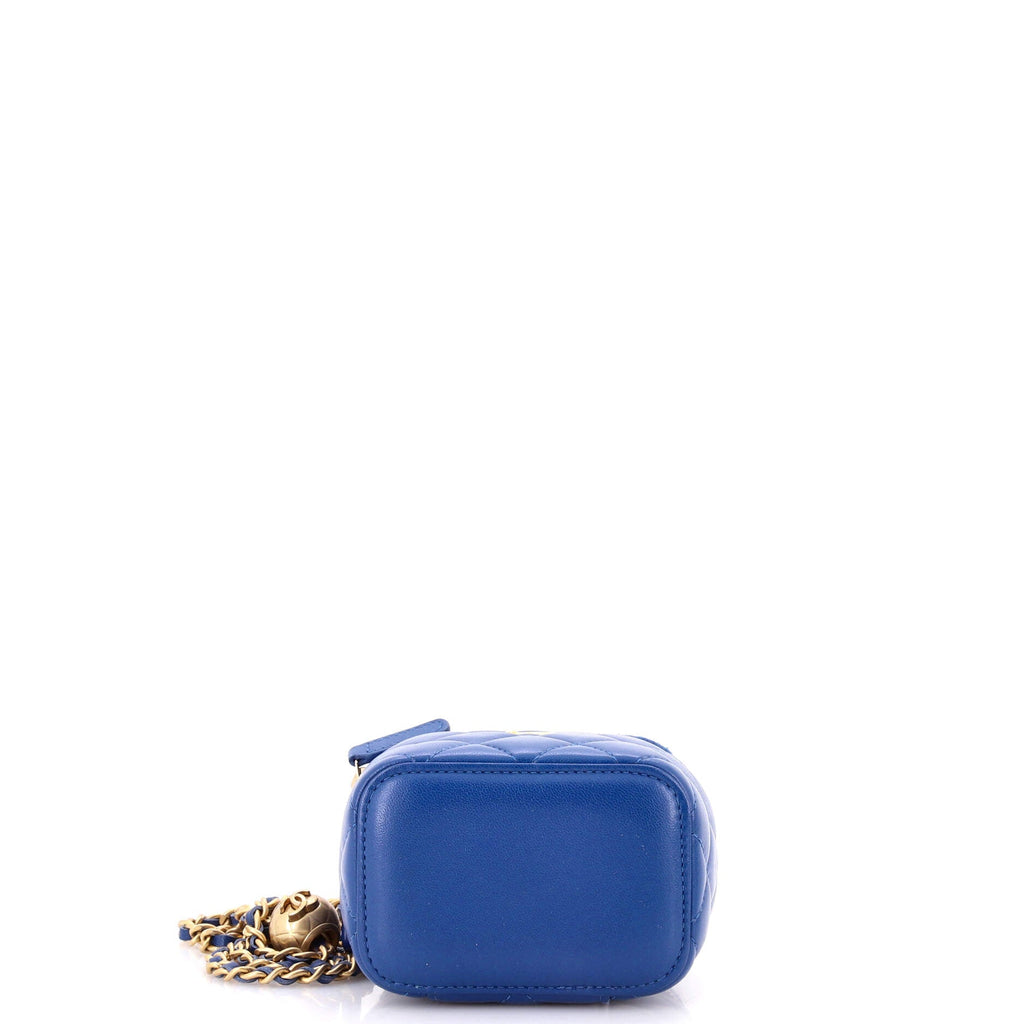 Pearl Crush Vanity Case with Chain Quilted Lambskin Mini