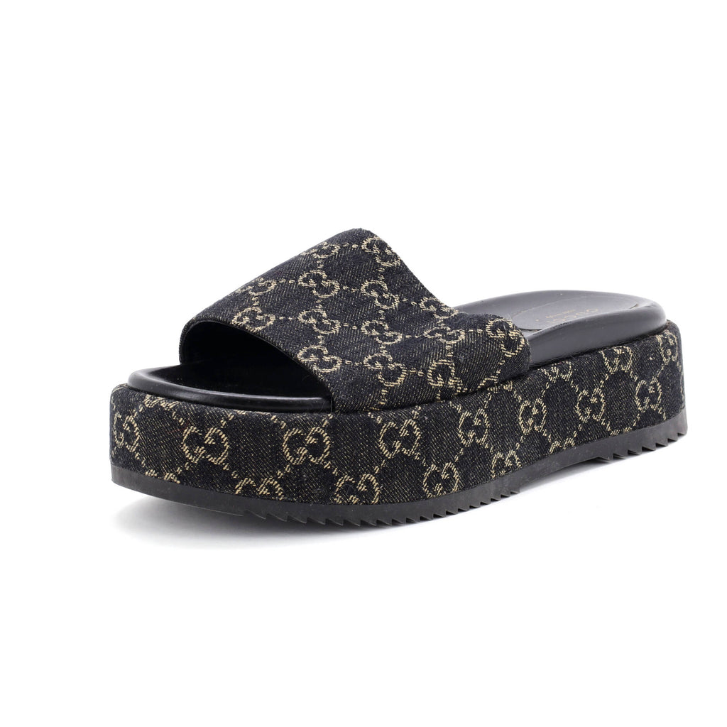 Women's Angelina Platform Slide Sandals GG Denim