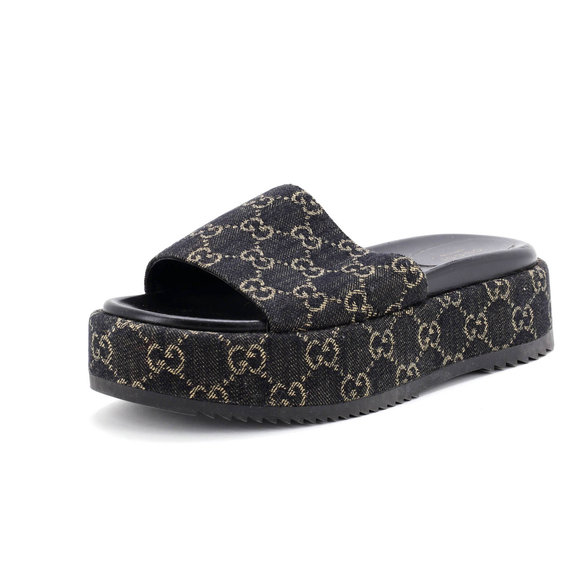 Women's Angelina Platform Slide Sandals GG Denim