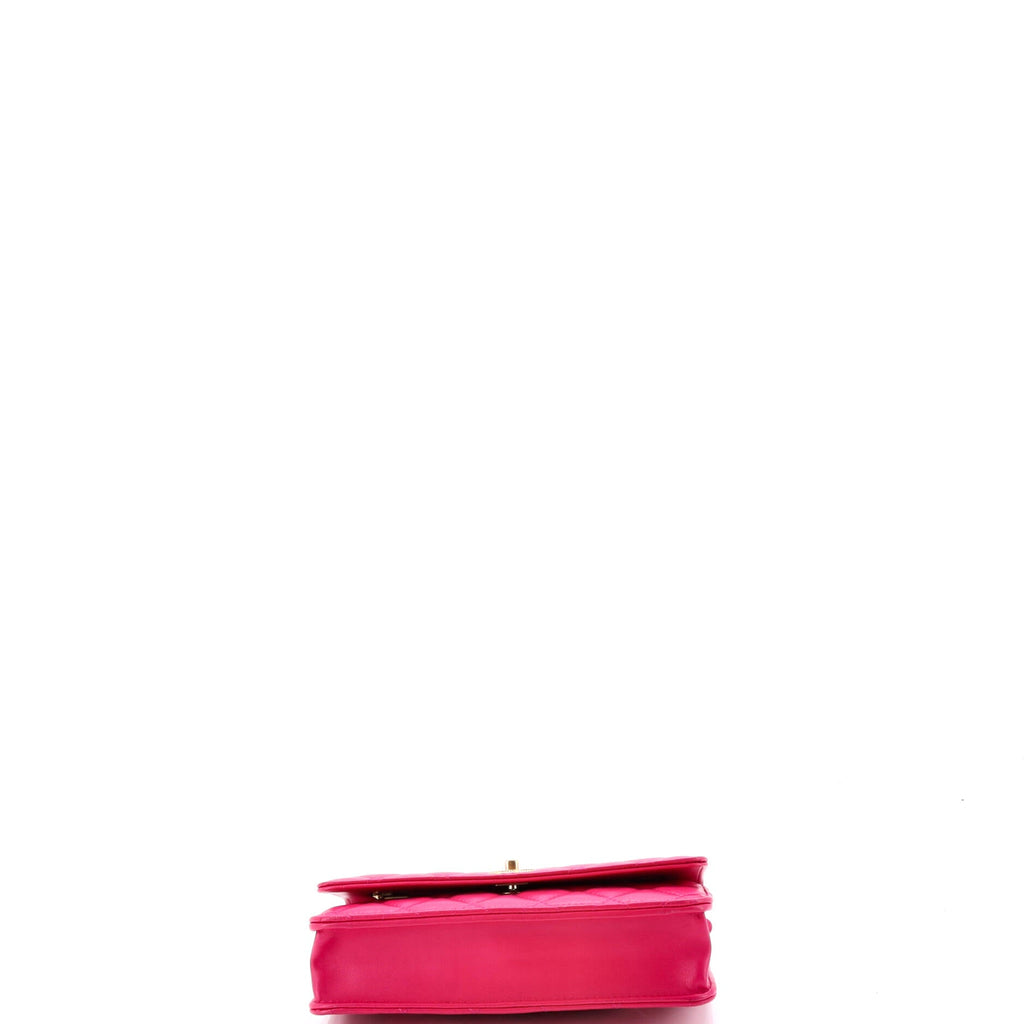 Pick Me Up Logo Handle Wallet on Chain Quilted Lambskin