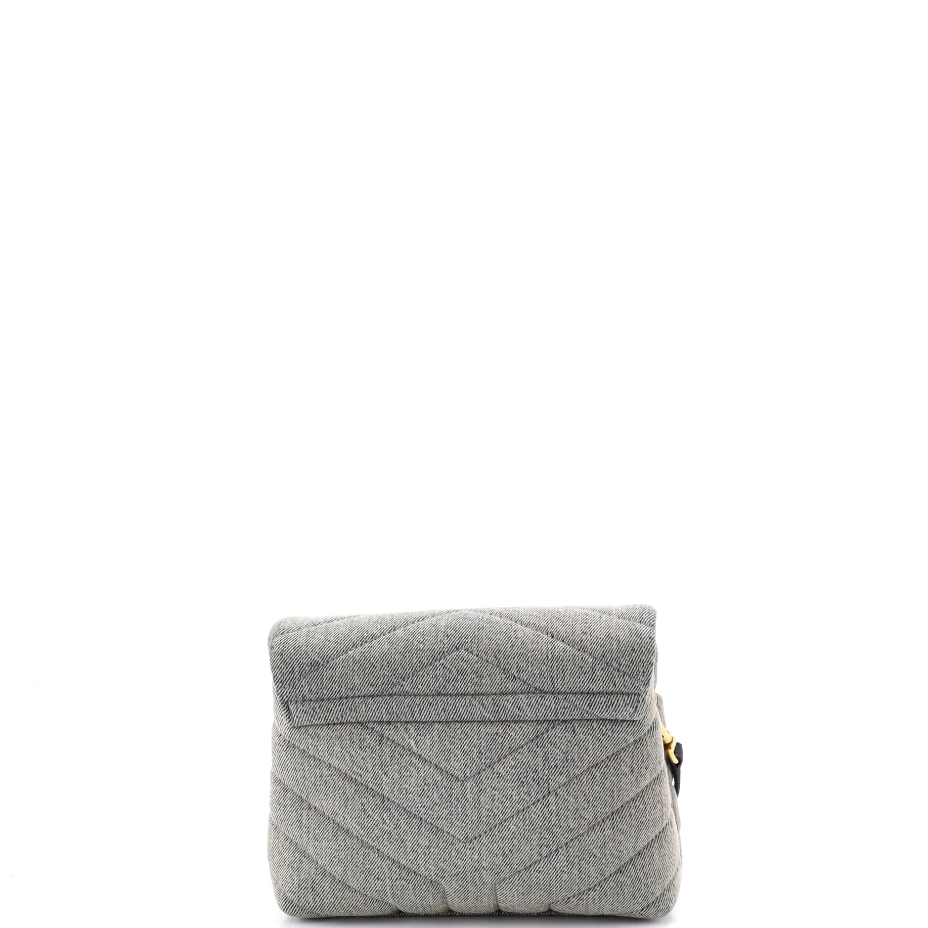 Loulou Shoulder Bag Matelasse Chevron Denim Toy