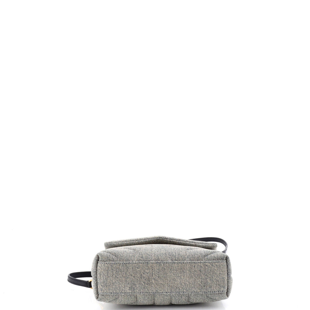 Loulou Shoulder Bag Matelasse Chevron Denim Toy