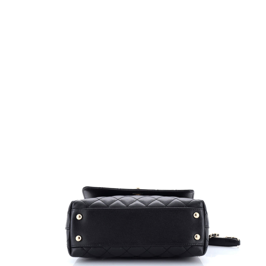 Coco Top Handle Bag Quilted Caviar Mini