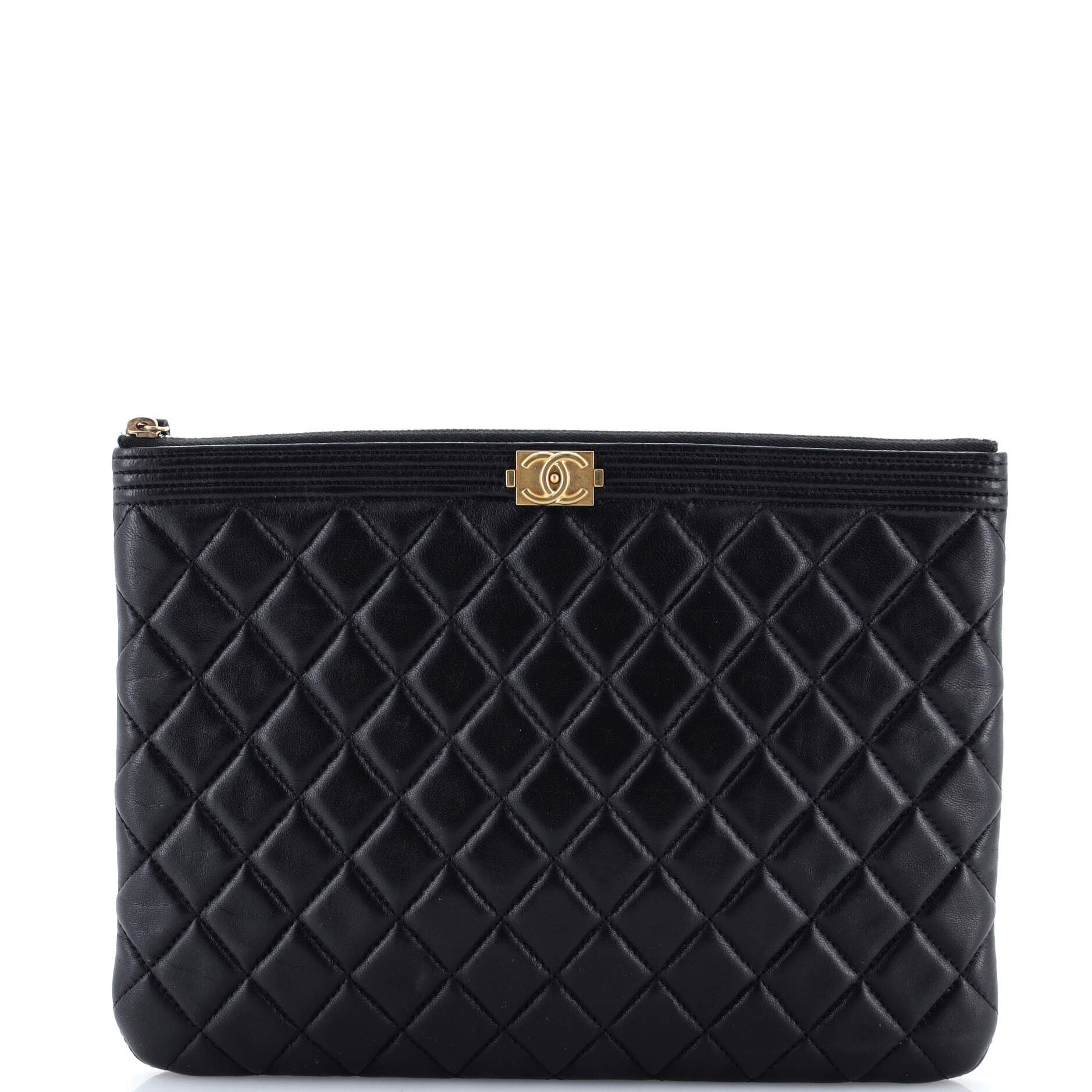Boy O Case Clutch Quilted Lambskin Medium