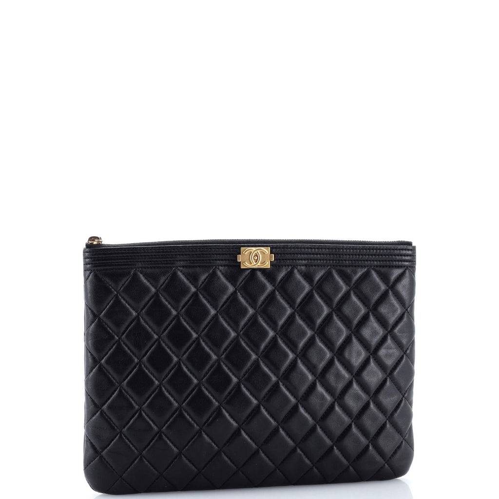 Boy O Case Clutch Quilted Lambskin Medium