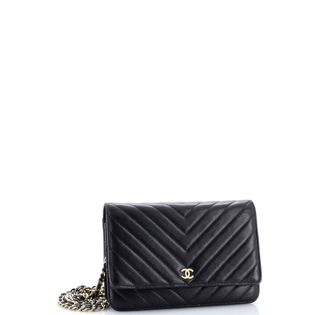 Wallet on Chain Chevron Lambskin