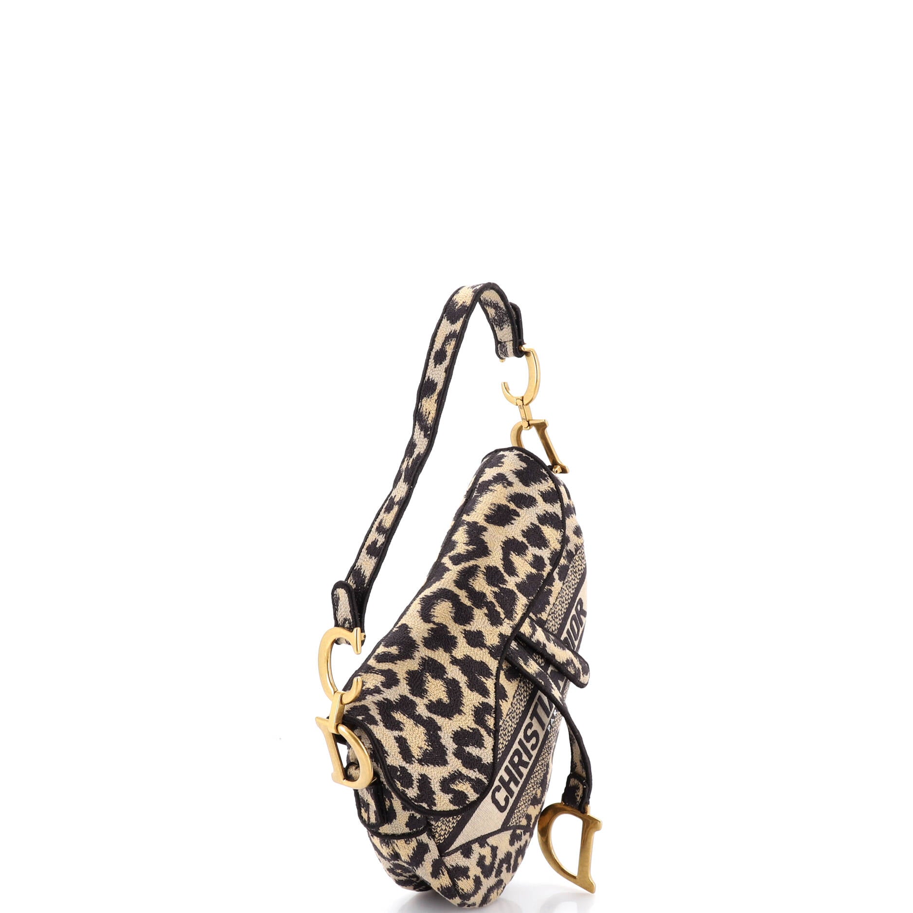 Saddle Handbag Mizza Embroidered Canvas Medium
