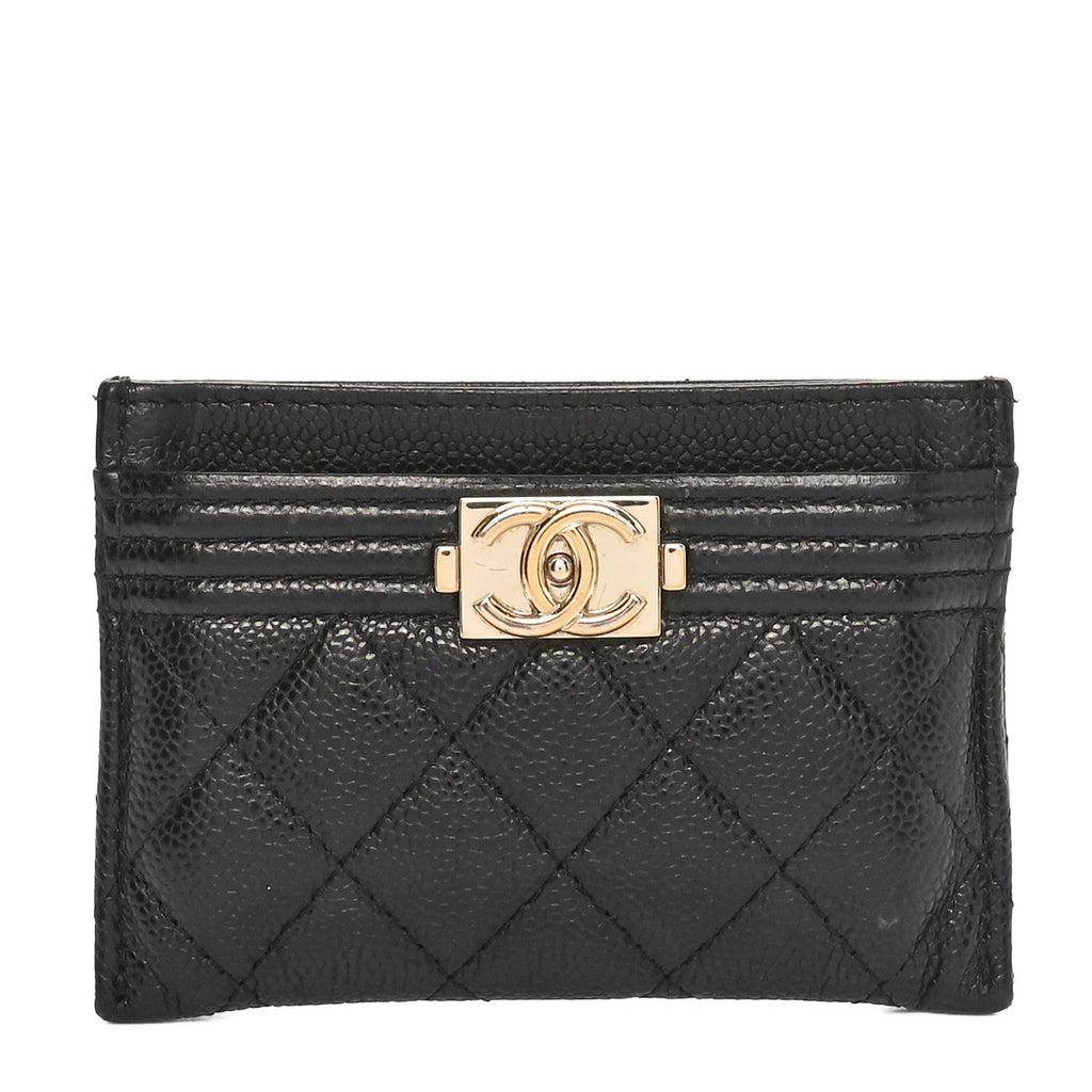 Caviar Quilted Boy  Holder Black