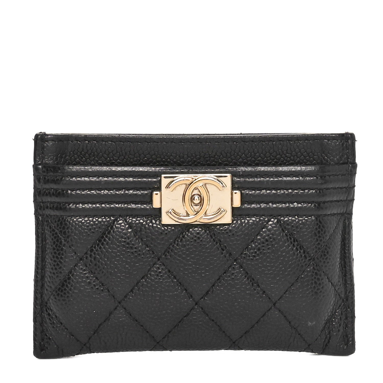 Caviar Quilted Boy  Holder Black