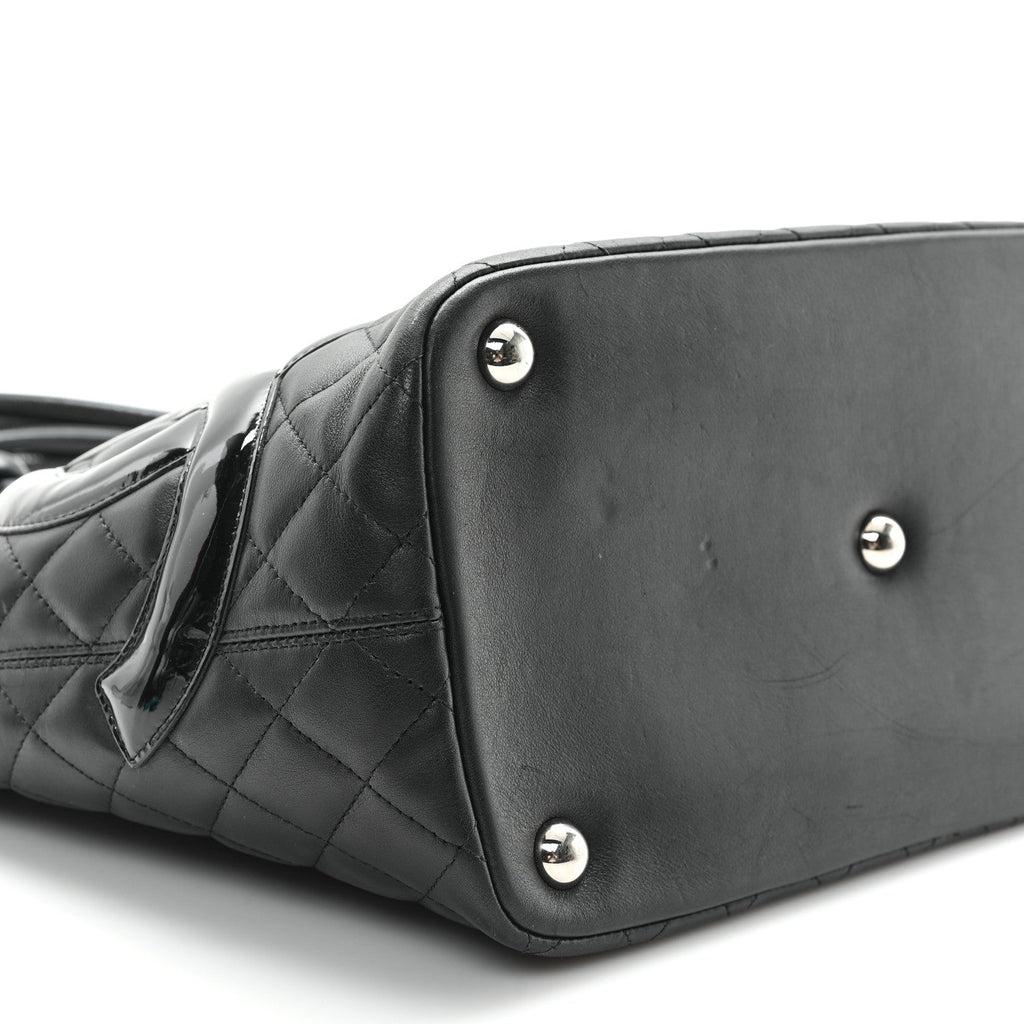Calfskin Quilted Large Cambon Tote Black