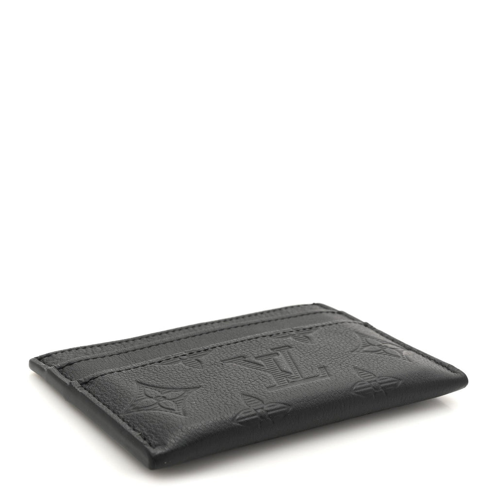Calfskin Monogram Shadow Double  Holder Black
