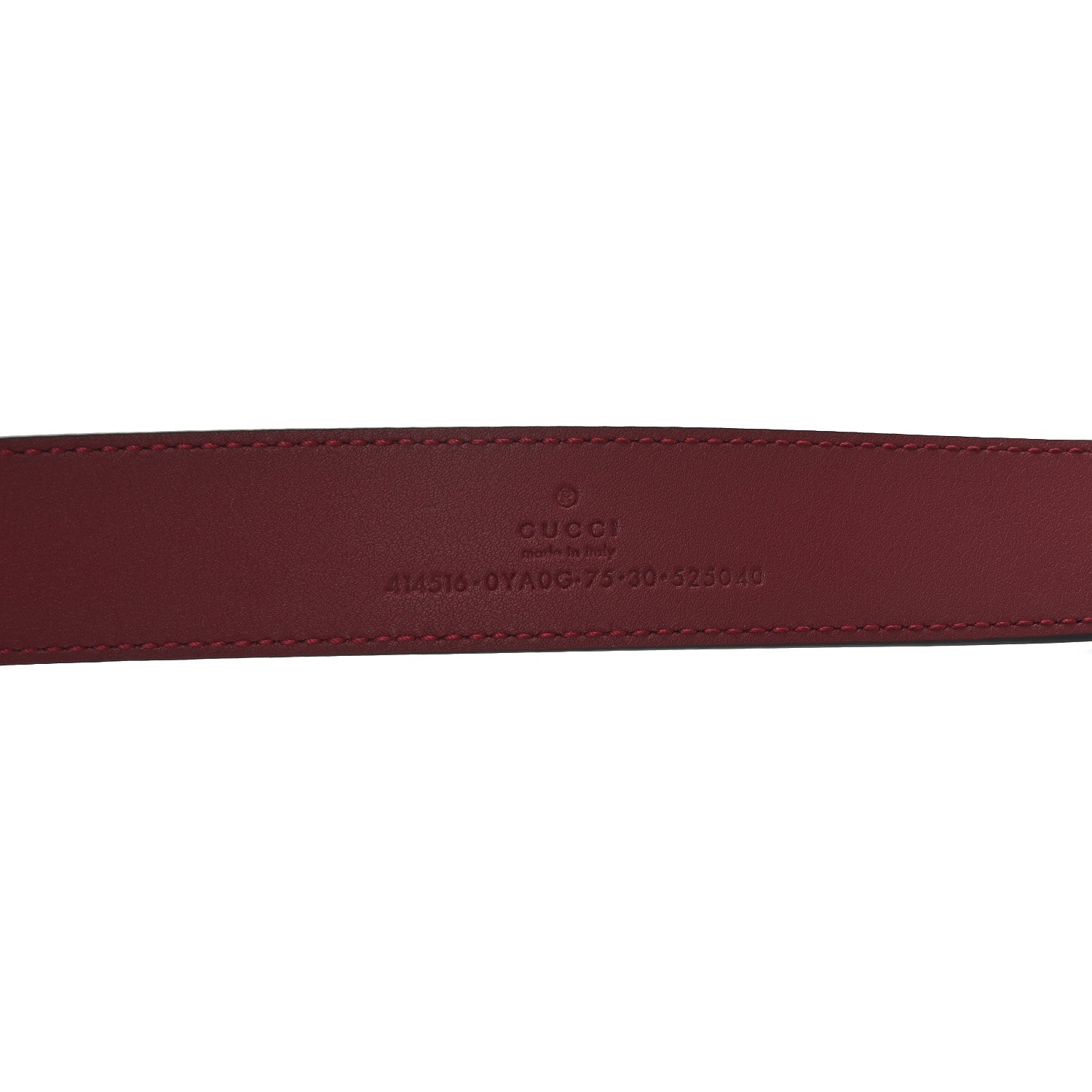 Plutone Calfskin Double G 30mm Belt 75 30 Rosso