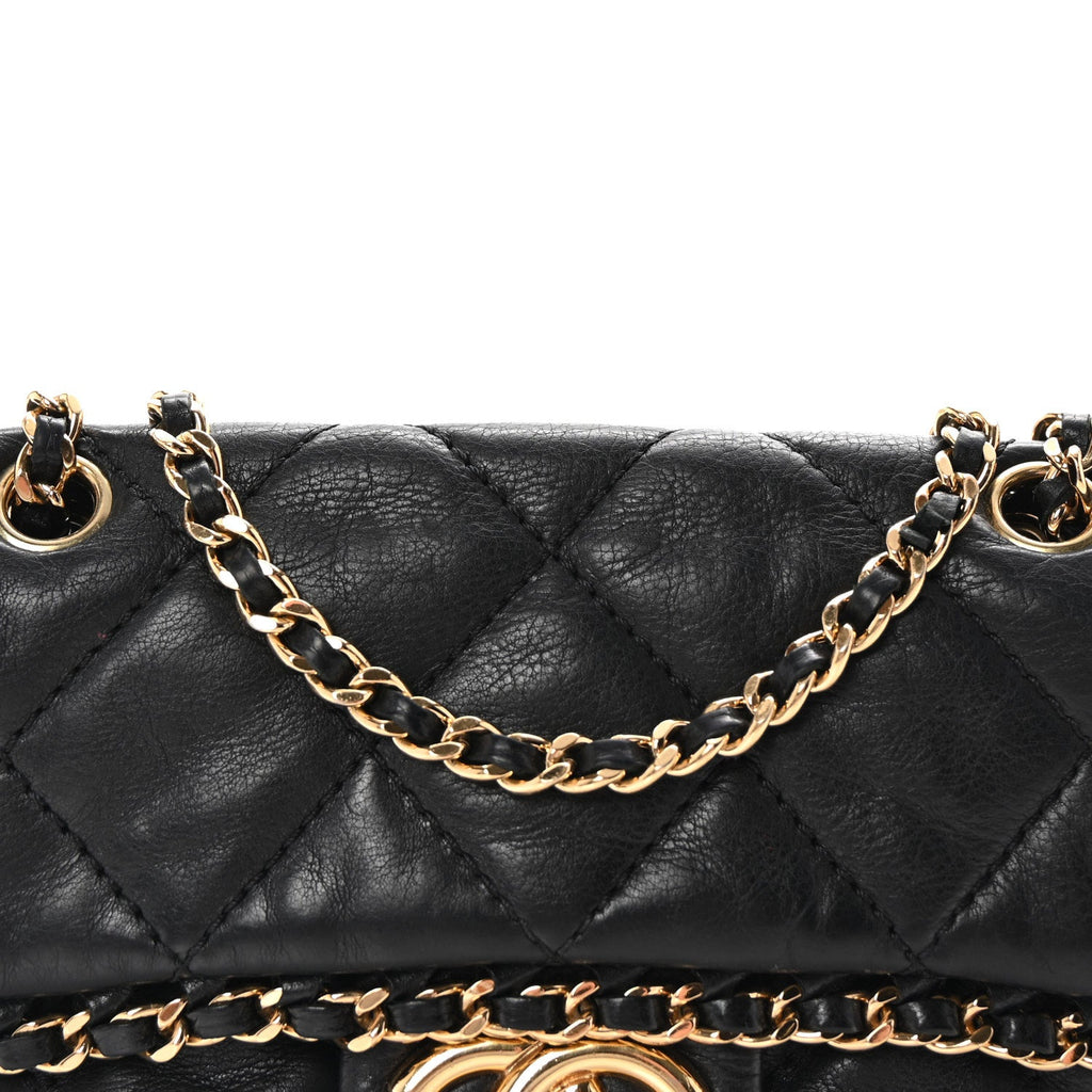 Calfskin Mini Chain Me Flap Black