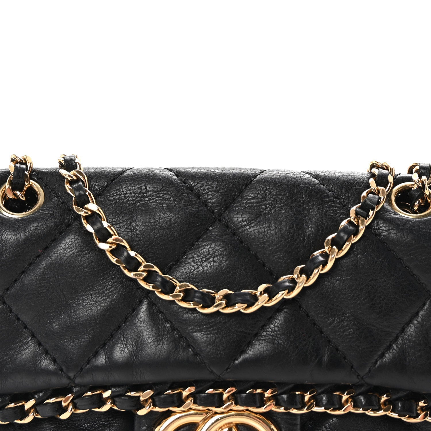 Calfskin Mini Chain Me Flap Black
