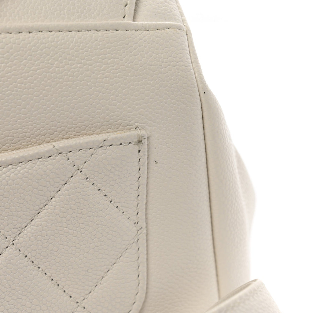 Caviar Quilted Business Affinity Backpack White