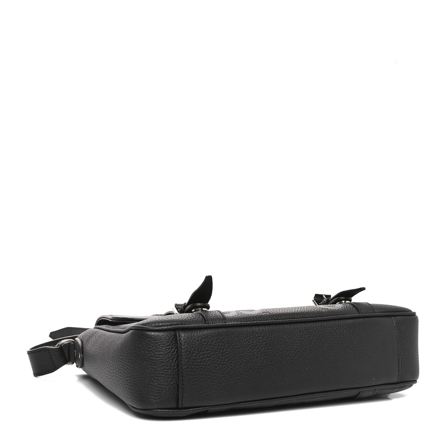 Calfskin Jumbo GG Embossed Double Buckle Medium Messenger Bag Black
