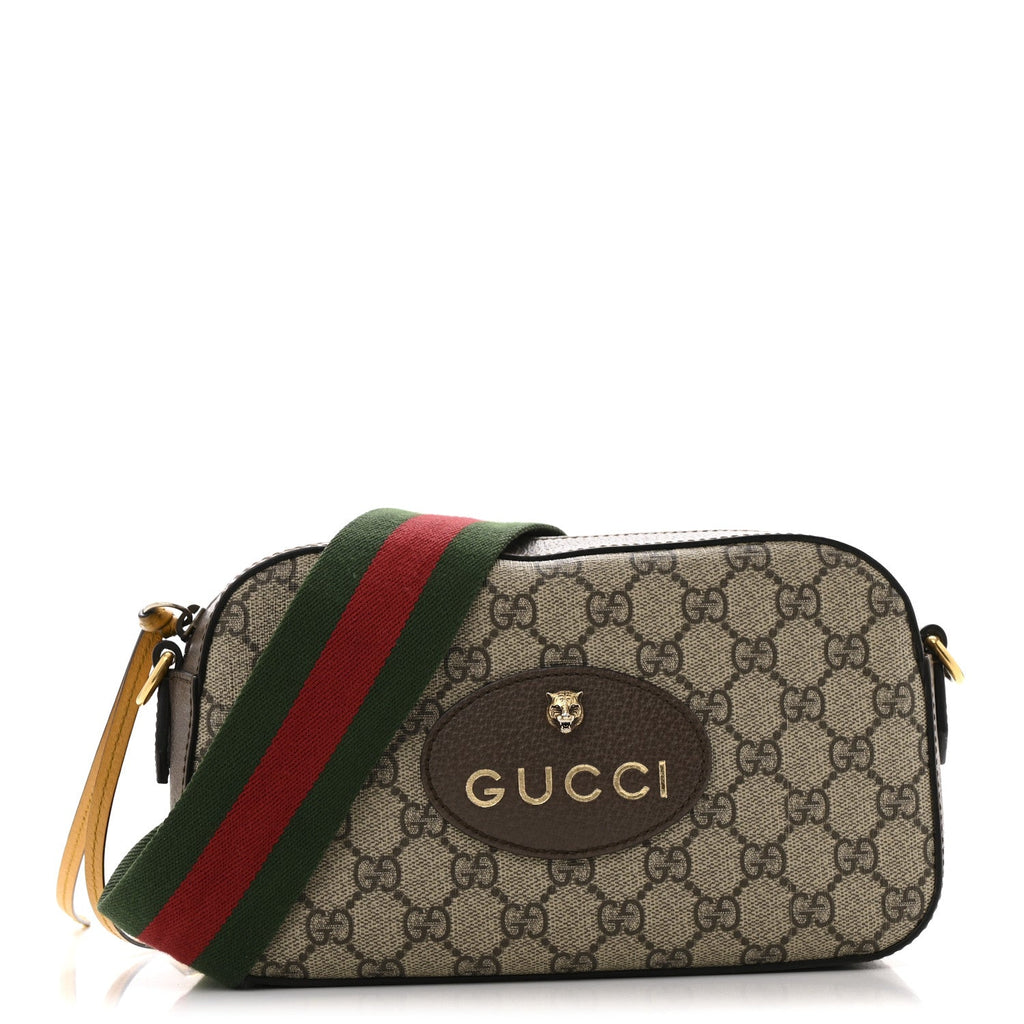 GG Supreme Monogram Web Neo Vintage Shoulder Bag Beige New Acero Crop