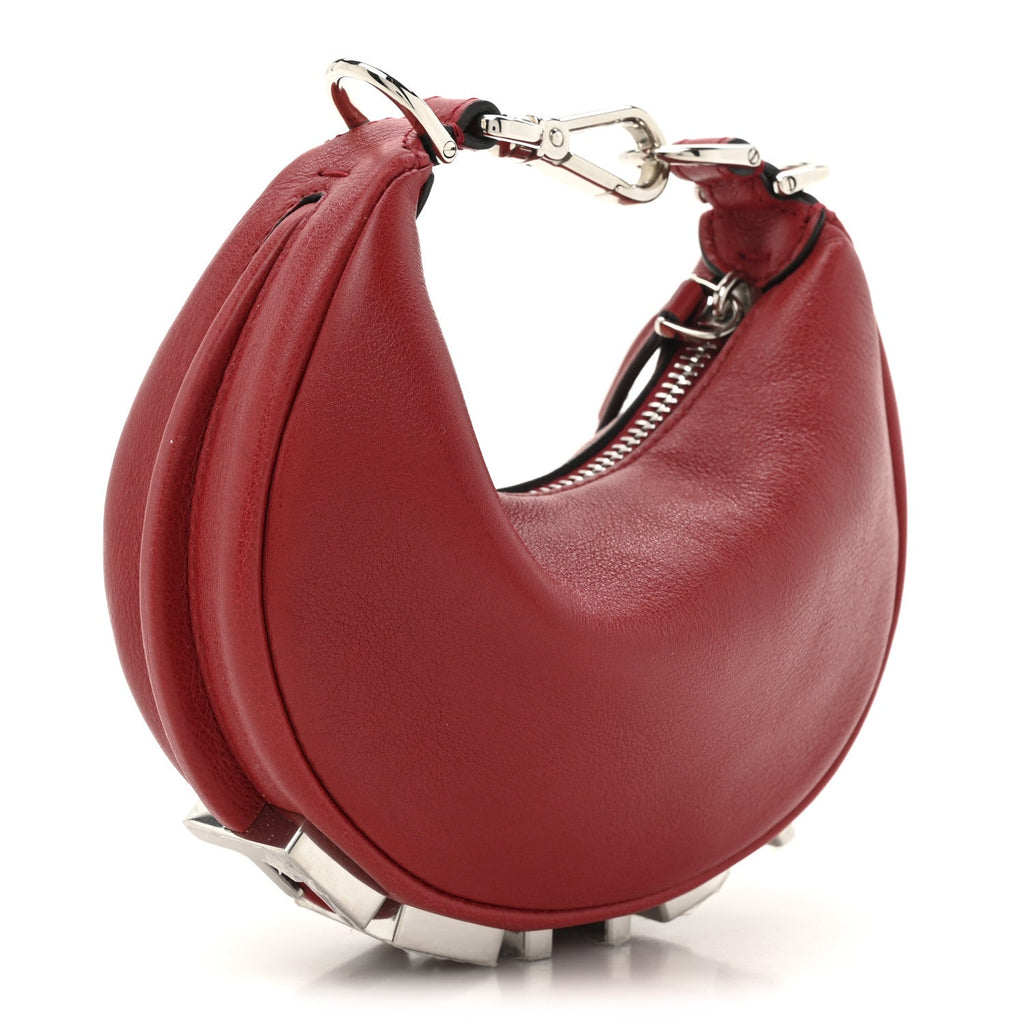 Vitello Grace New Matte Nano Fendigraphy Hobo Charm Scarlet