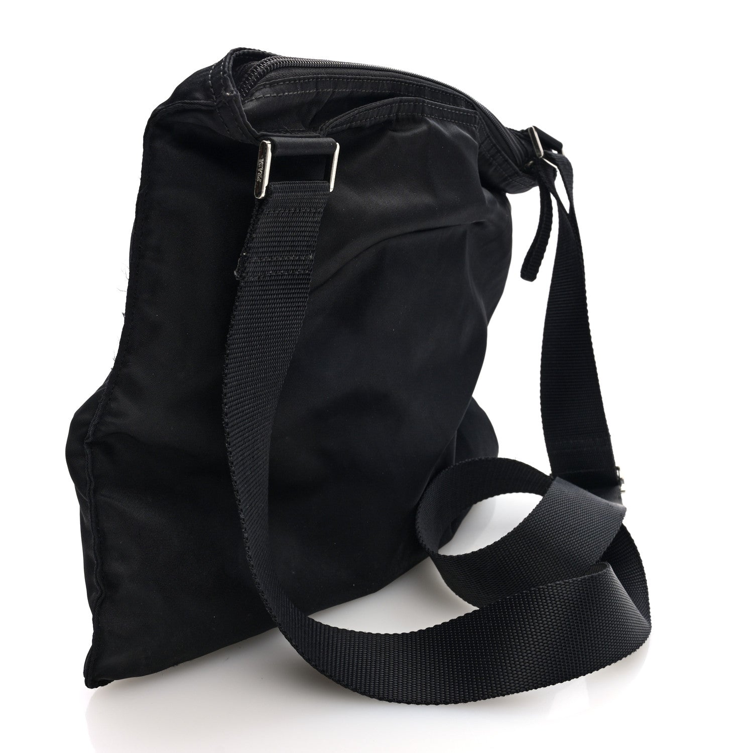 Nylon Vela Flat Messenger Bag Black