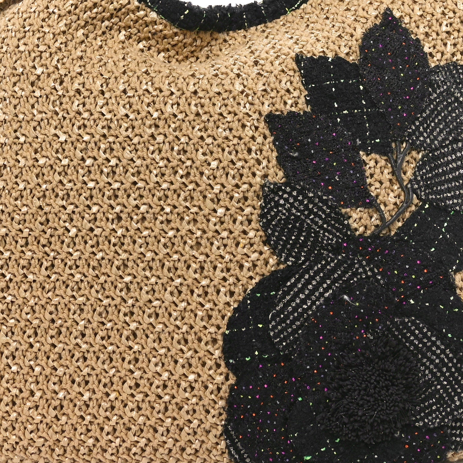 Tweed Woven Raffia Country Coco Hobo