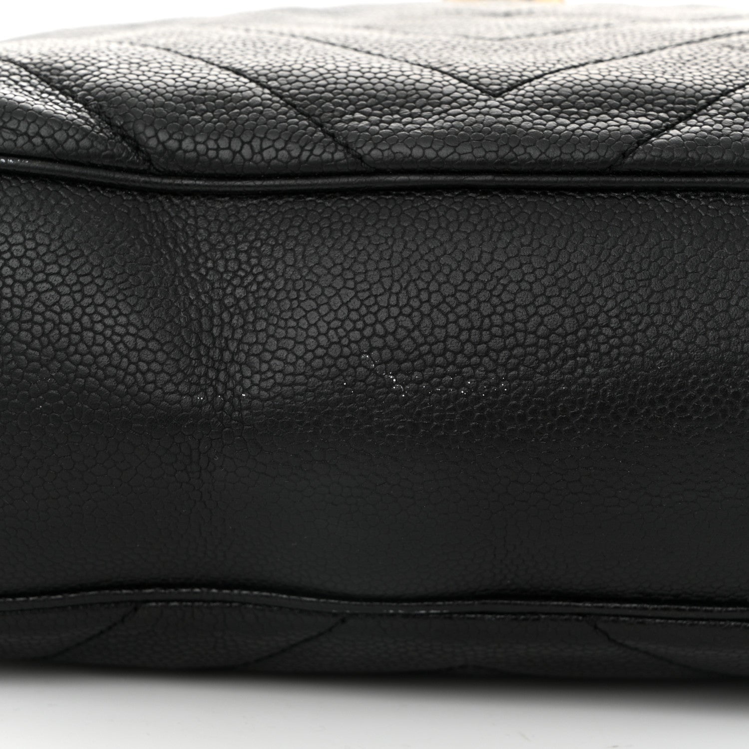Caviar Chevron Quilted Camera Case Black