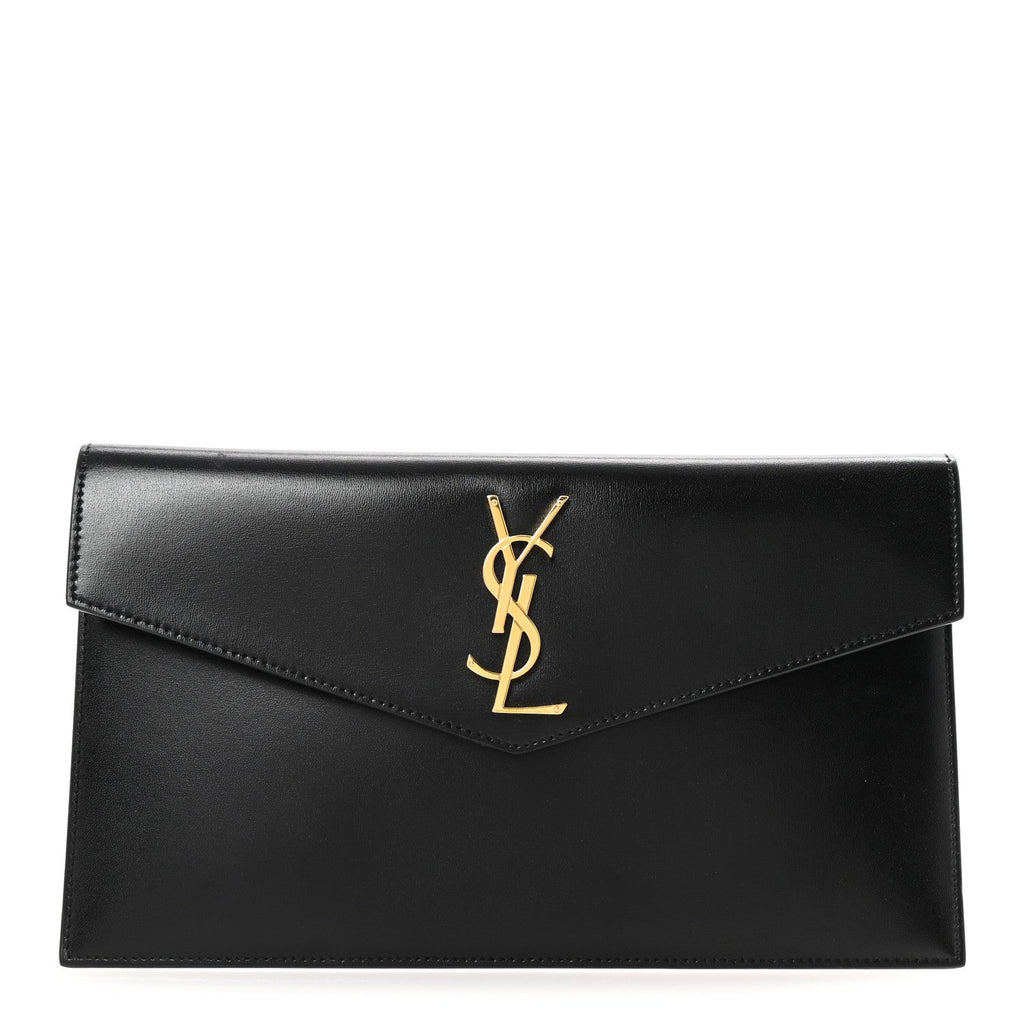 Smooth Shiny Calfskin Monogram Uptown Pouch Black