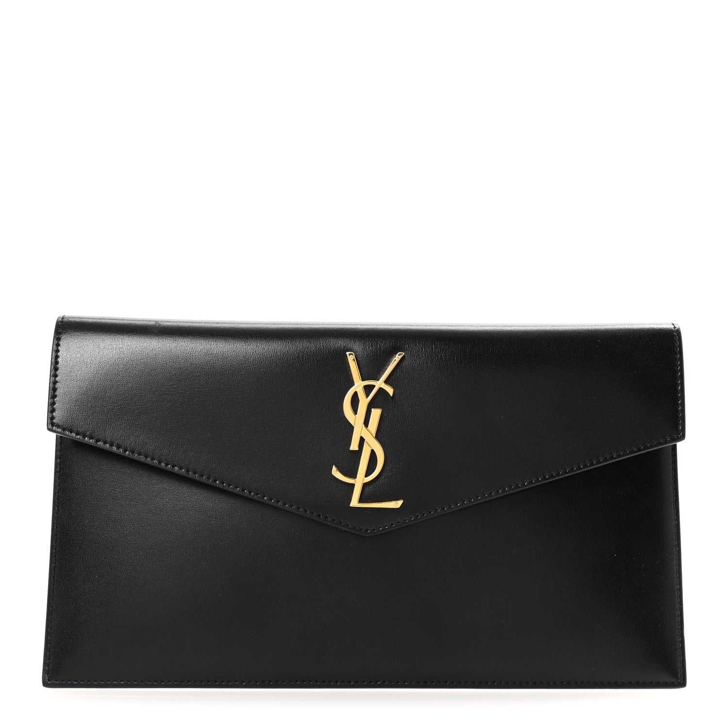 Smooth Shiny Calfskin Monogram Uptown Pouch Black
