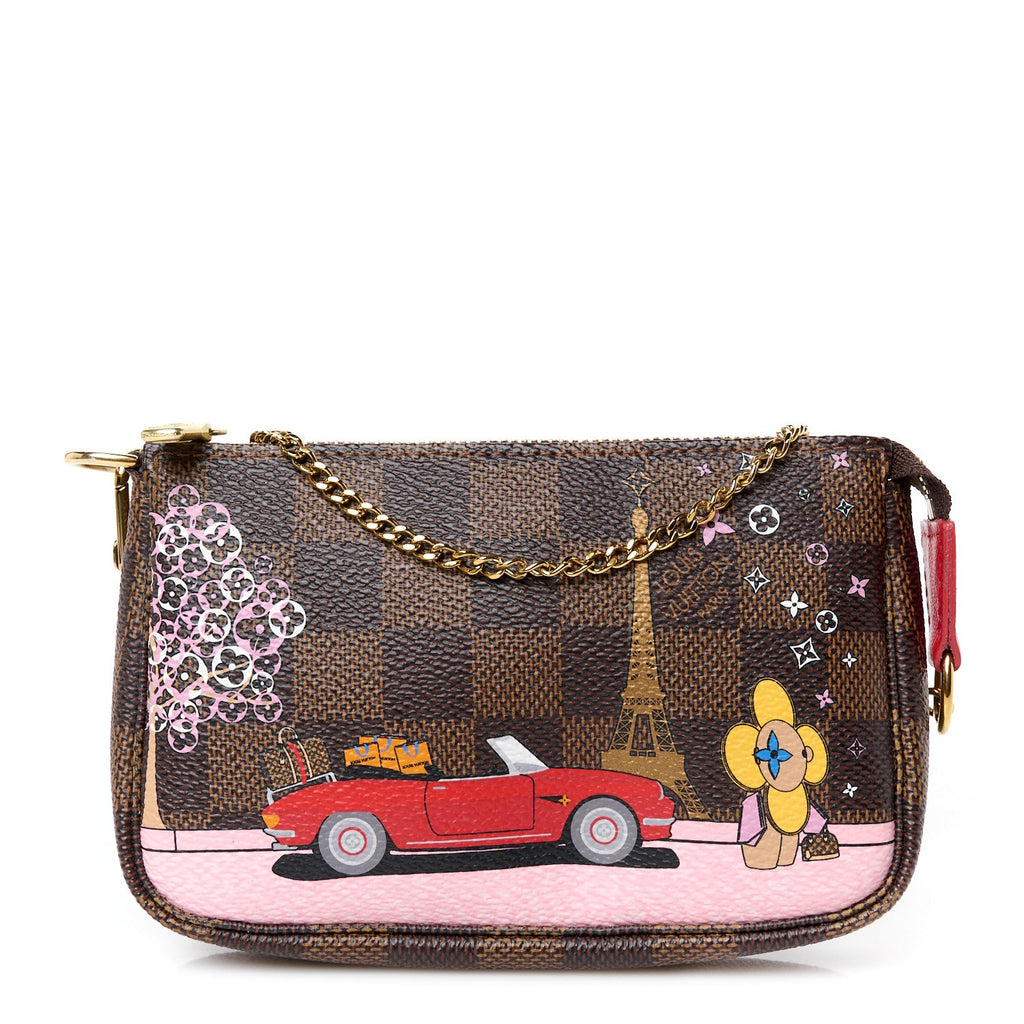 Damier Ebene 2019 Christmas Animation Mini Pochette Accessories Red