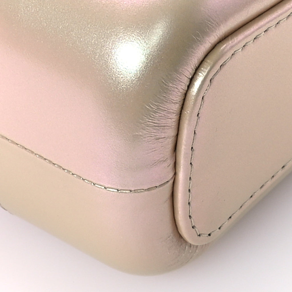 Iridescent Aged Calfskin Quilted Small Gabrielle Hobo Light Pink
