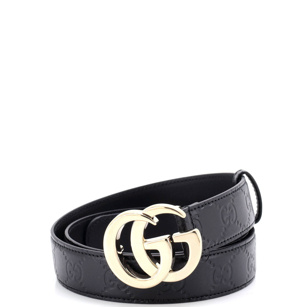 GG Marmont Belt GG Embossed Leather Thin