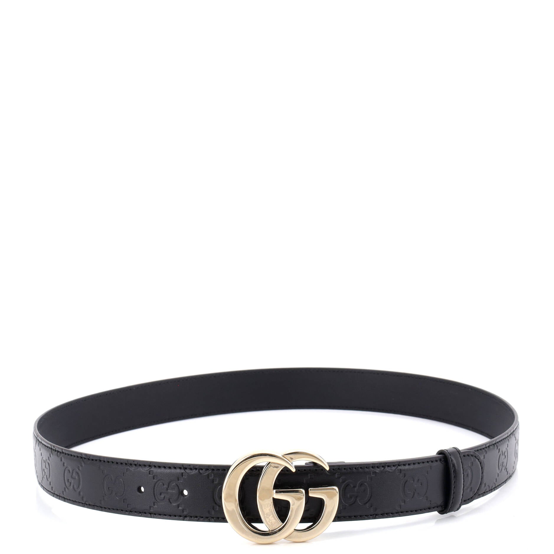 GG Marmont Belt GG Embossed Leather Thin
