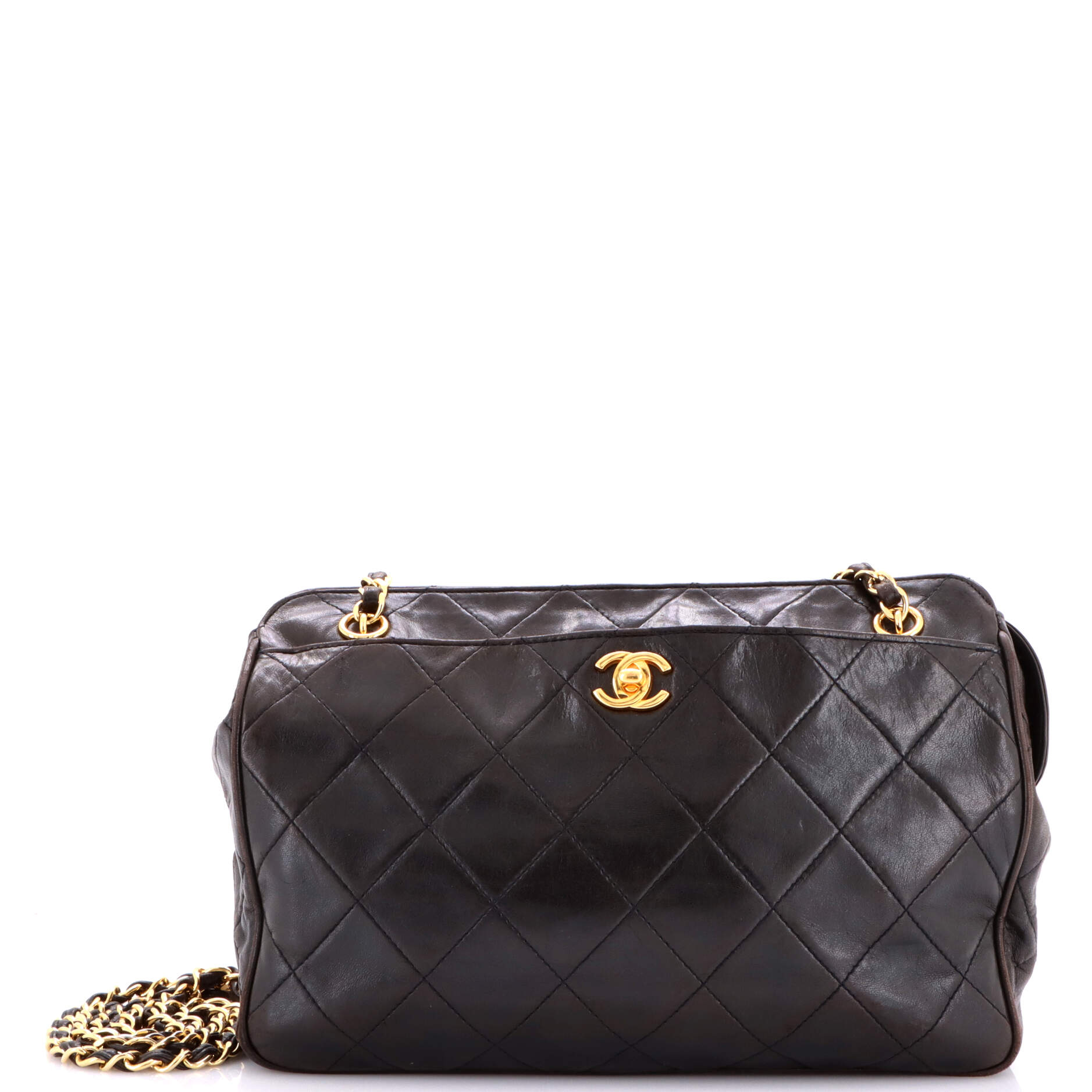 Vintage Front Pocket Camera Bag Quilted Caviar Small