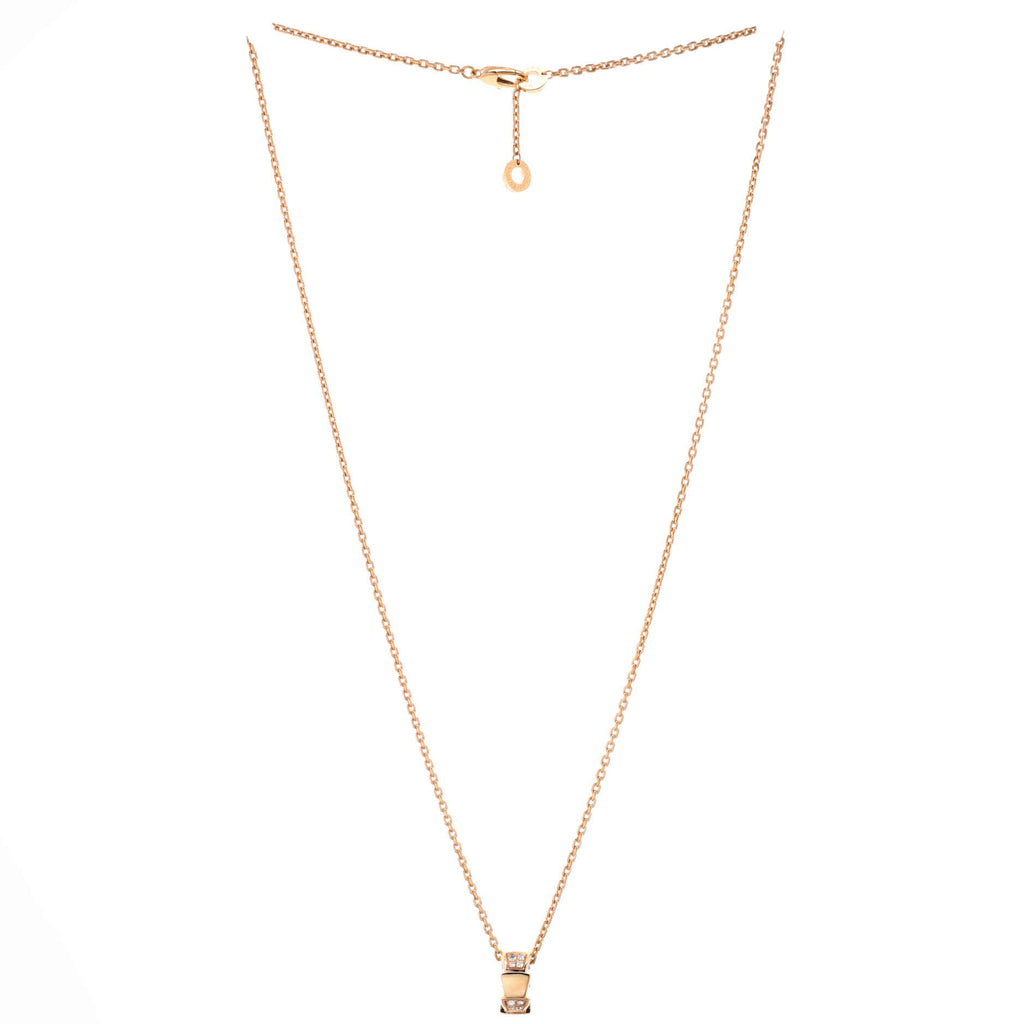 Serpenti Viper Pendant Necklace 18K Rose Gold with Diamonds