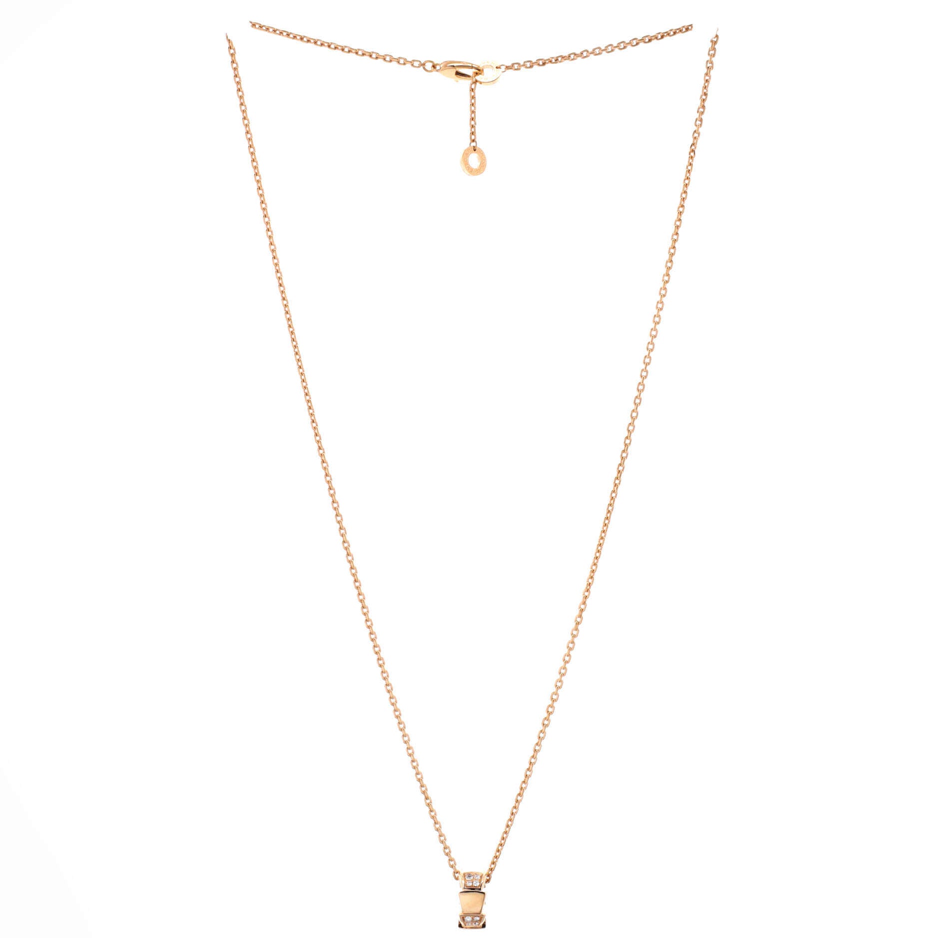 Serpenti Viper Pendant Necklace 18K Rose Gold with Diamonds