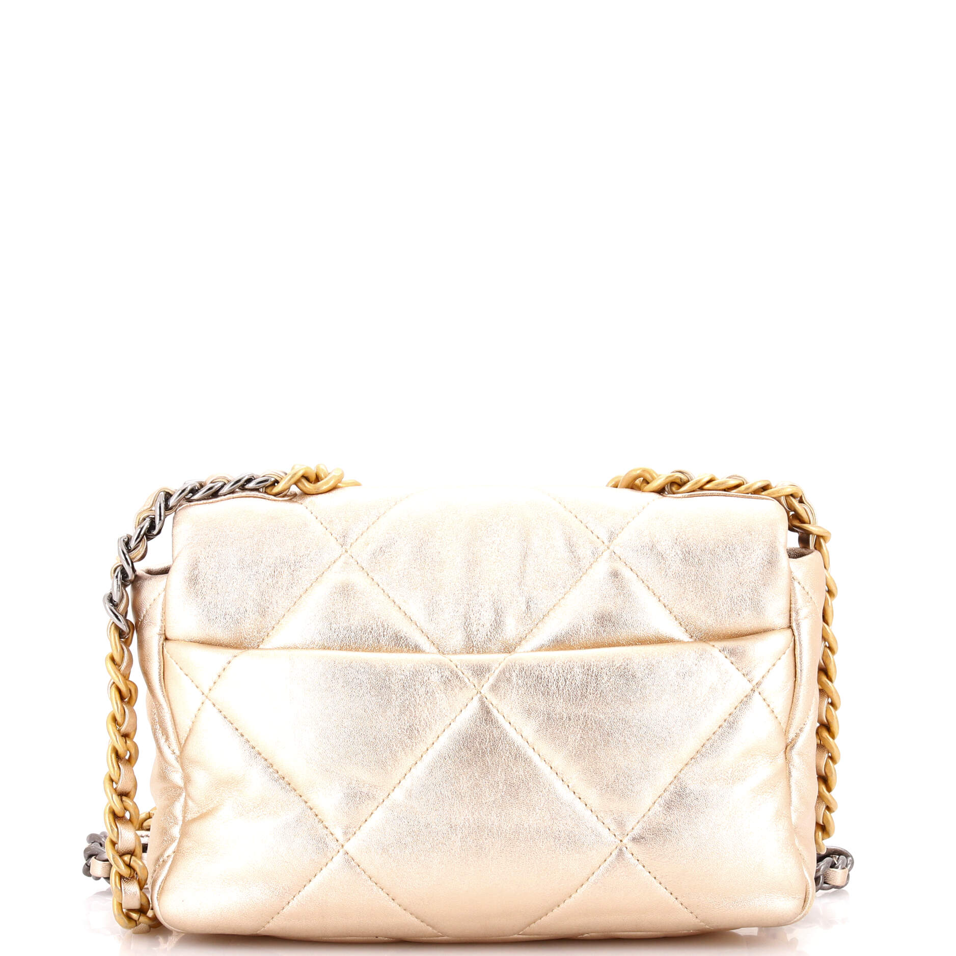19 Flap Bag Quilted Iridescent Calfskin Medium