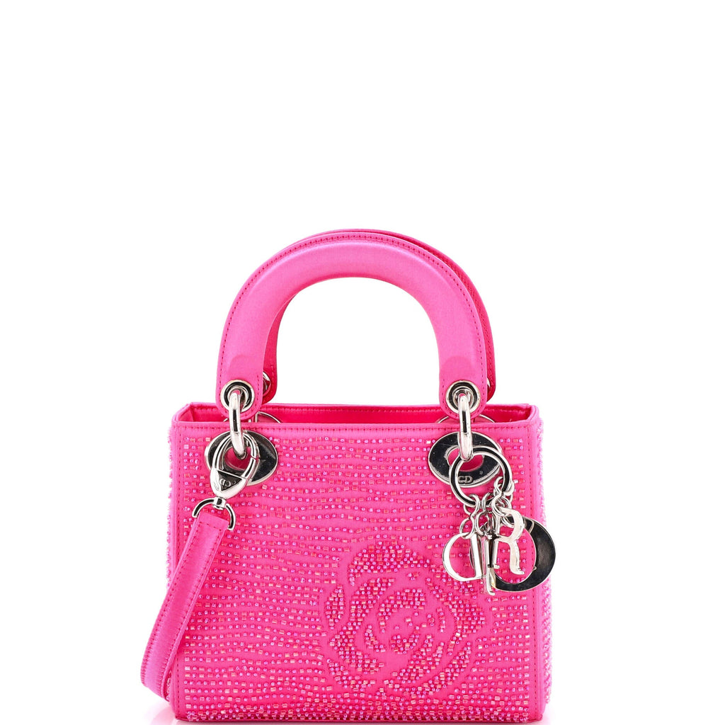 Lady Dior Bag Embellished Satin Mini