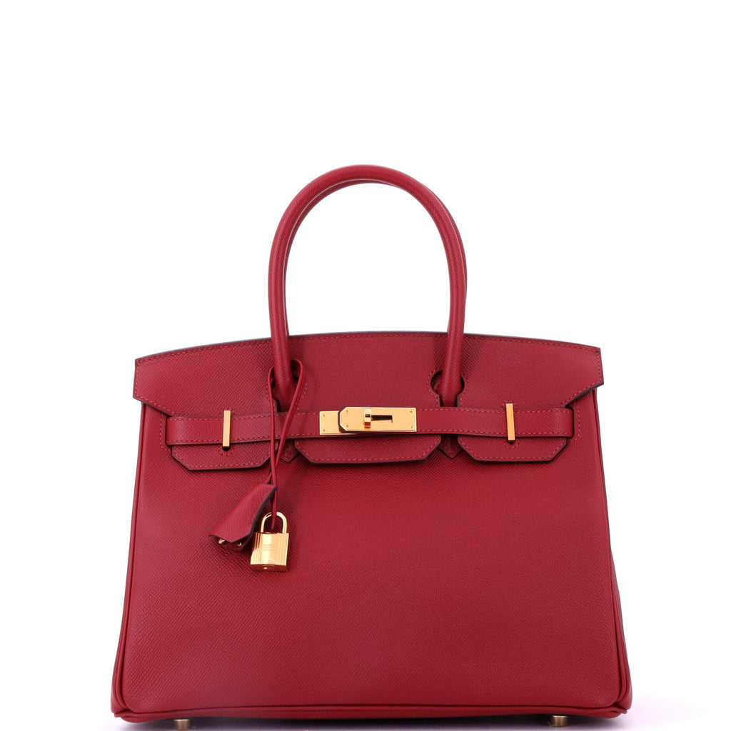 Birkin Handbag Rouge Grenat Epsom with Gold Hardware 30