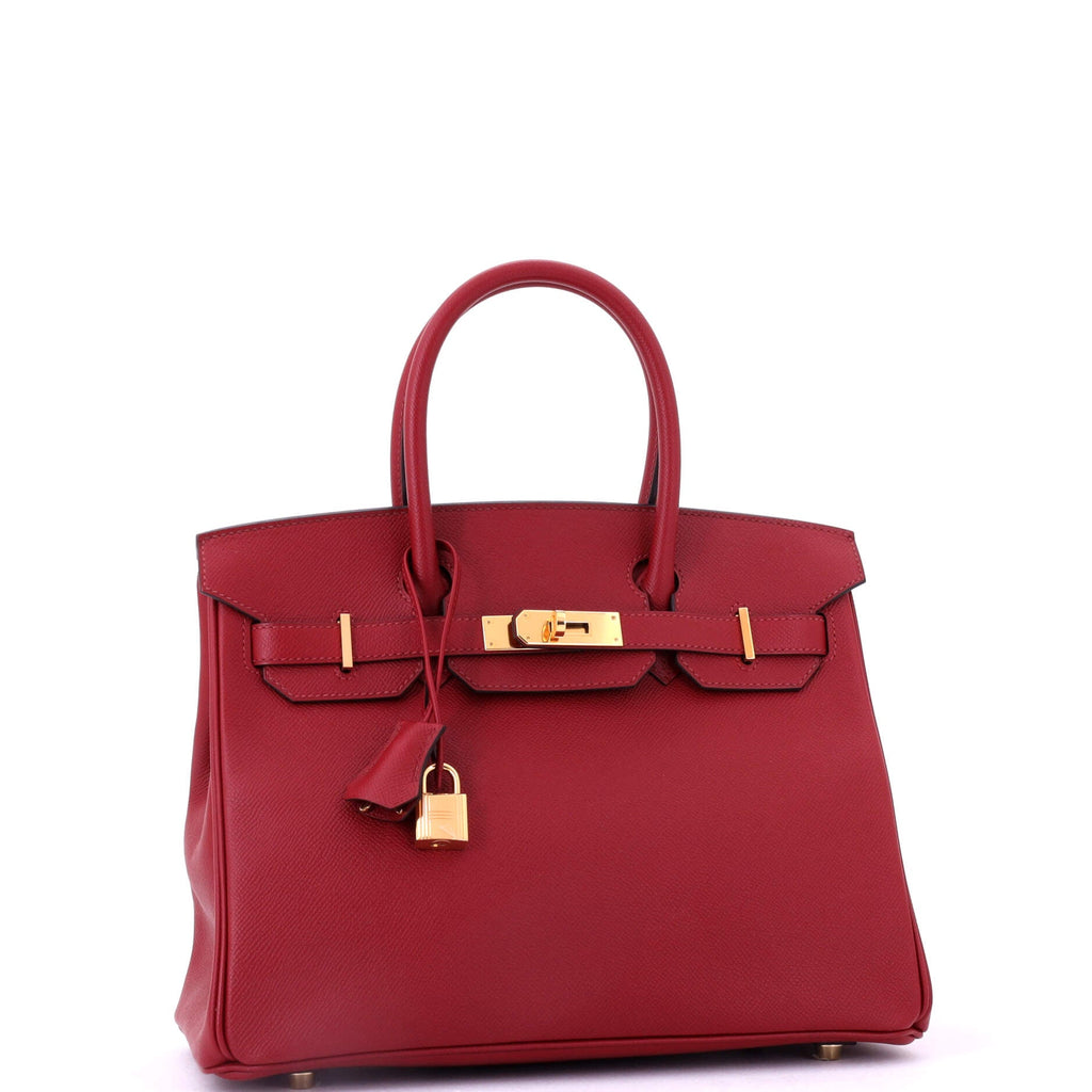 Birkin Handbag Rouge Grenat Epsom with Gold Hardware 30