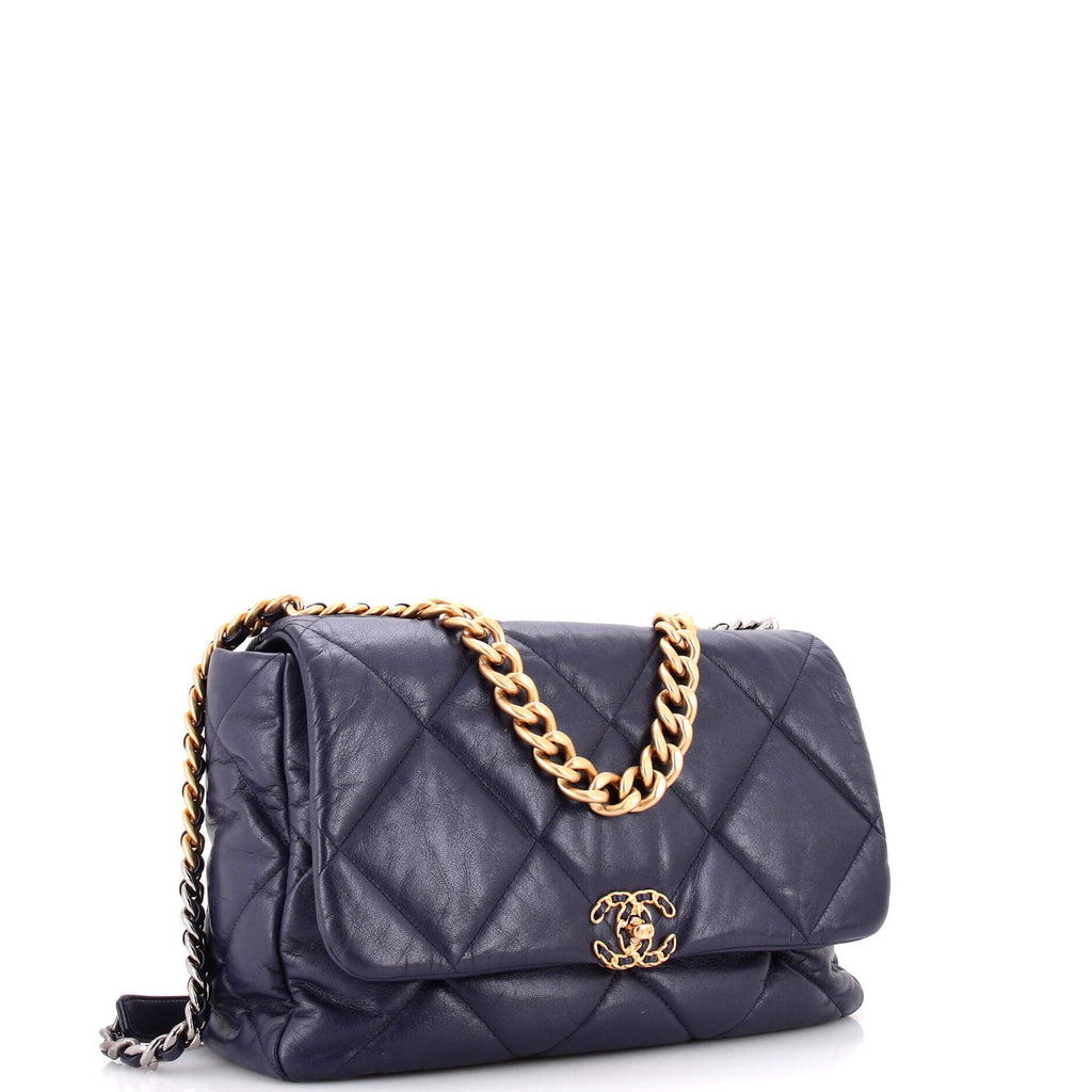 19 Flap Bag Quilted Leather Maxi