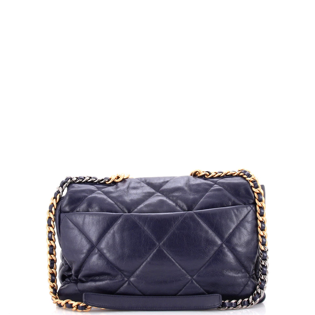 19 Flap Bag Quilted Leather Maxi