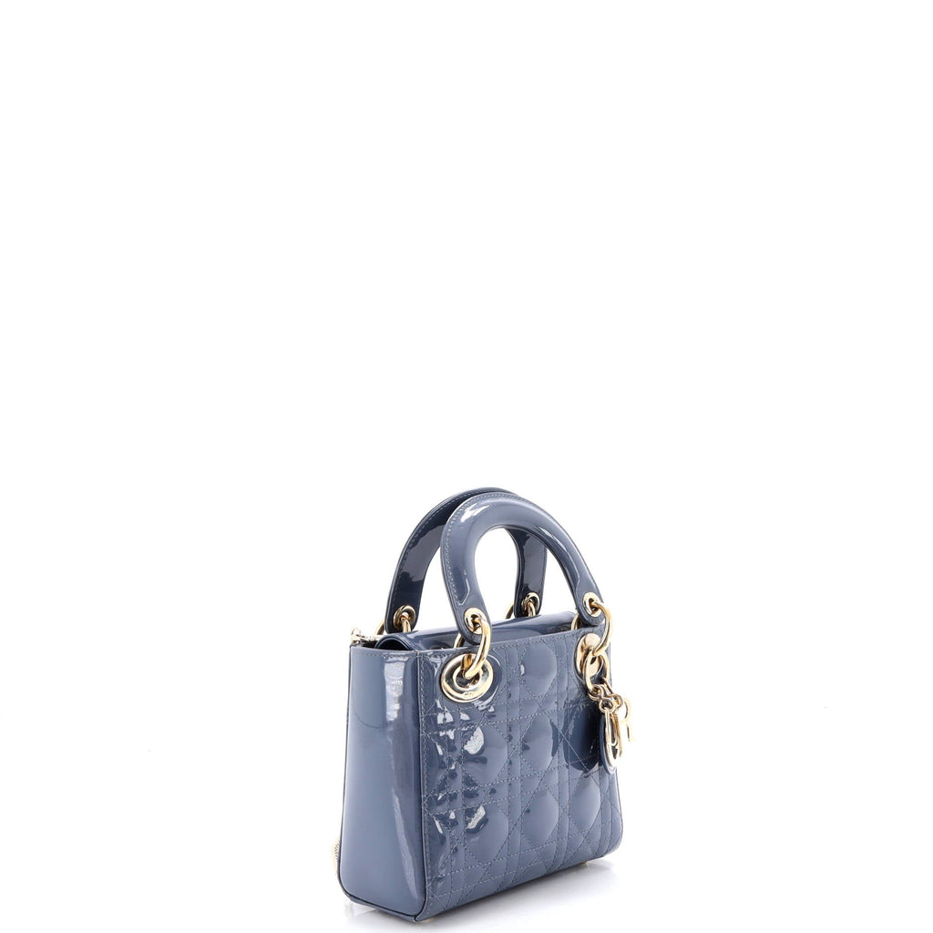 Lady Dior Chain Bag Cannage Quilt Patent Mini